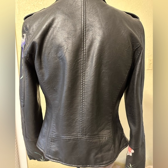 Embroidered Pleather Jacket - Picture 5 of 5